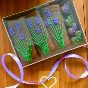 lavender cookies hand iced biscuits lavender theme