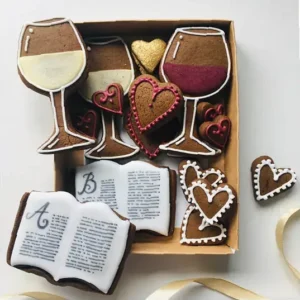 Wine & Books (hand-iced biscuits)