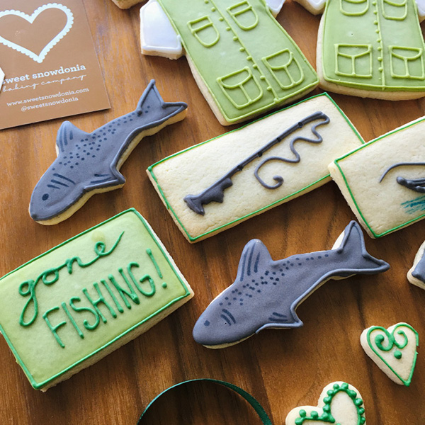 fishing themed cookies gift box