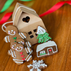 gingerbread house iced biscuits