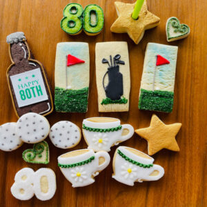 golf theme iced biscuits cookies