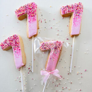 Birthday Age Lollipop cookies
