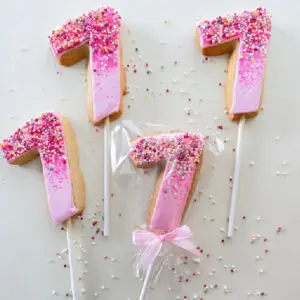 Birthday Age Lollipop cookies