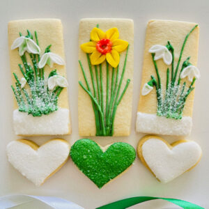 snowdrops daffodil biscuits iced sugar cookies flowers