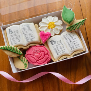 Books Flowers biscuits sugar cookies