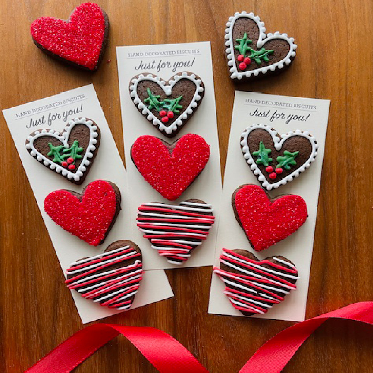 iced gingerbread heart biscuits
