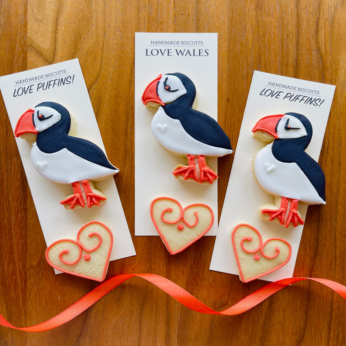 Puffin theme iced cookies