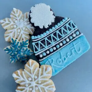 Personalized Bobble hat chocolate biscuit