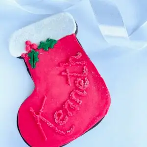Personalized Iced biscuit stocking with name