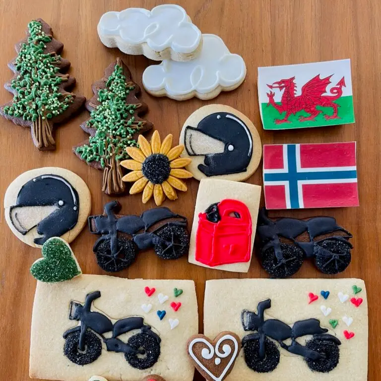 Bike themed biscuits wales to Norway