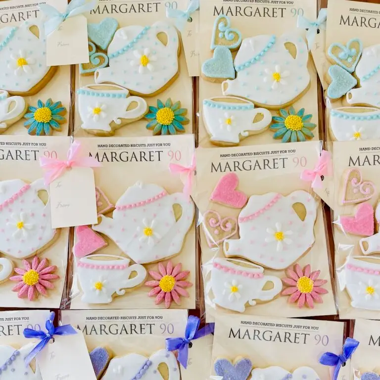 hand decorated biscuits for 90th Birthday tea party biscuits