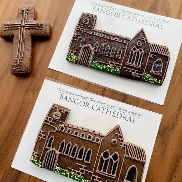 Hand-iced biscuits made for Bangor Cathedral