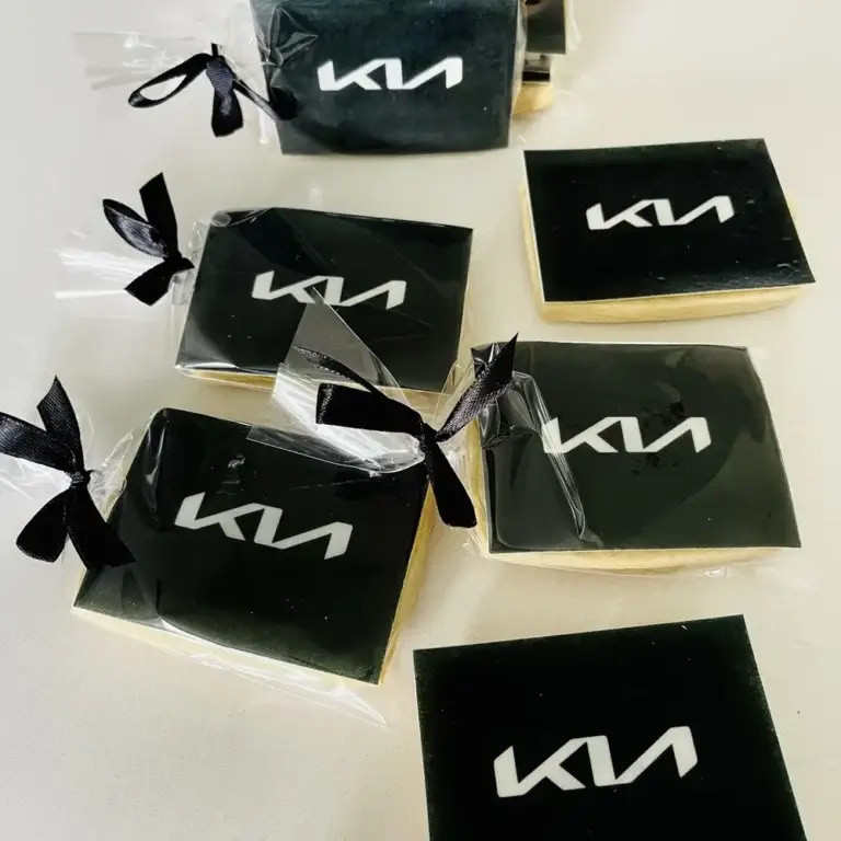 Hand-iced biscuits made for Kia