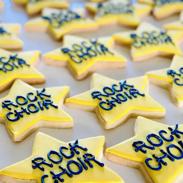 Hand-iced biscuits made for Rock Choir